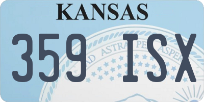 KS license plate 359ISX