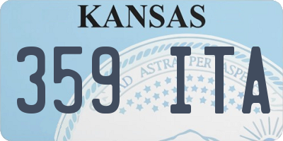 KS license plate 359ITA