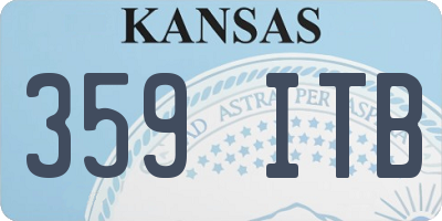 KS license plate 359ITB