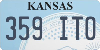KS license plate 359ITO