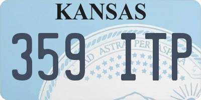 KS license plate 359ITP