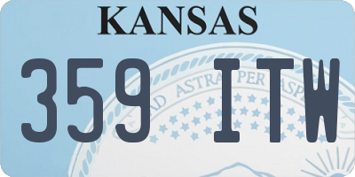 KS license plate 359ITW