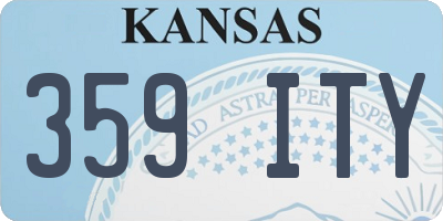 KS license plate 359ITY