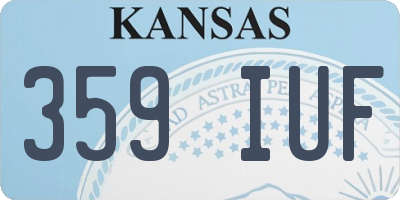 KS license plate 359IUF