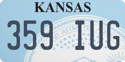 KS license plate 359IUG