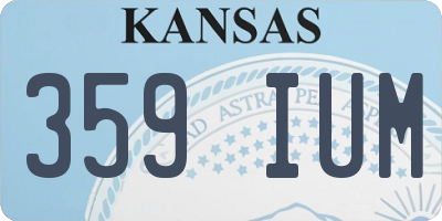 KS license plate 359IUM