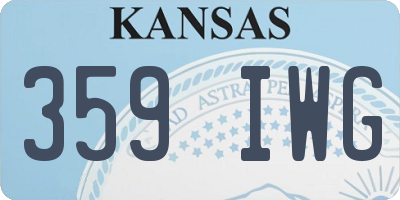 KS license plate 359IWG