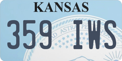 KS license plate 359IWS