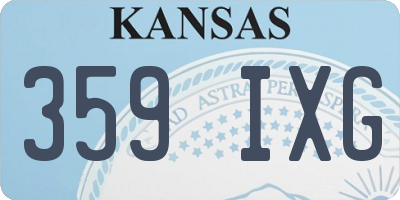 KS license plate 359IXG