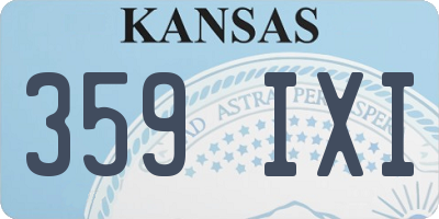 KS license plate 359IXI
