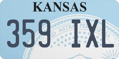 KS license plate 359IXL
