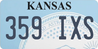 KS license plate 359IXS