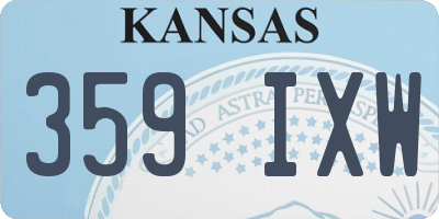 KS license plate 359IXW