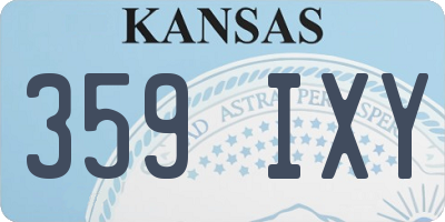 KS license plate 359IXY