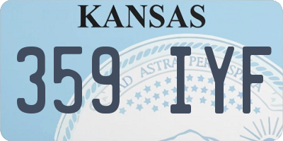KS license plate 359IYF