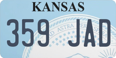 KS license plate 359JAD