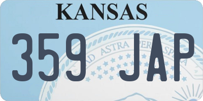 KS license plate 359JAP