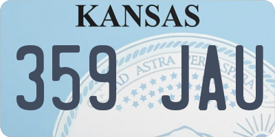 KS license plate 359JAU