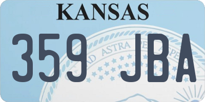 KS license plate 359JBA