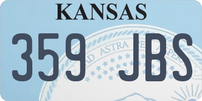 KS license plate 359JBS