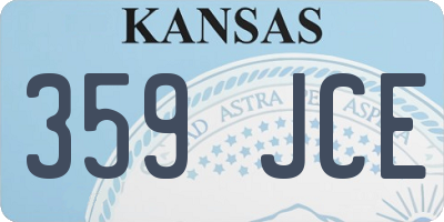KS license plate 359JCE