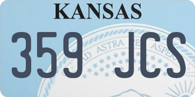 KS license plate 359JCS