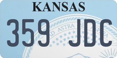 KS license plate 359JDC