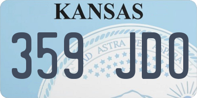 KS license plate 359JDO