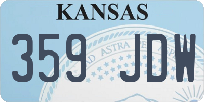 KS license plate 359JDW
