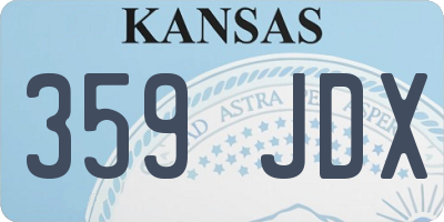 KS license plate 359JDX