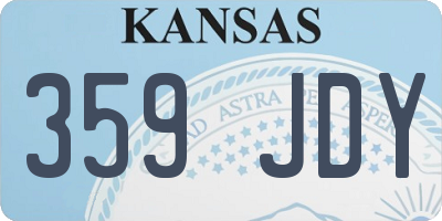 KS license plate 359JDY
