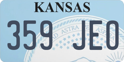 KS license plate 359JEO