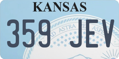 KS license plate 359JEV