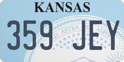 KS license plate 359JEY