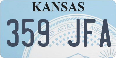 KS license plate 359JFA