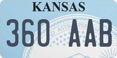 KS license plate 360AAB