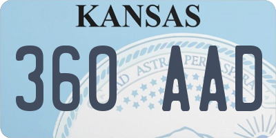 KS license plate 360AAD