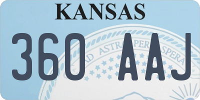 KS license plate 360AAJ