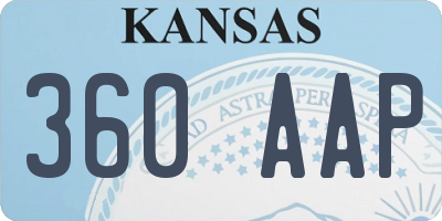 KS license plate 360AAP