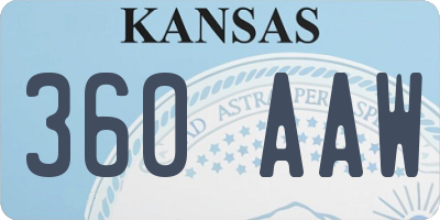 KS license plate 360AAW