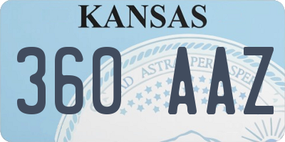 KS license plate 360AAZ