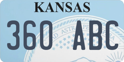 KS license plate 360ABC