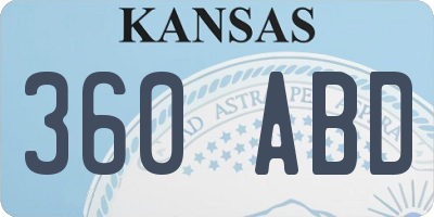KS license plate 360ABD