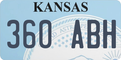 KS license plate 360ABH