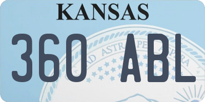 KS license plate 360ABL