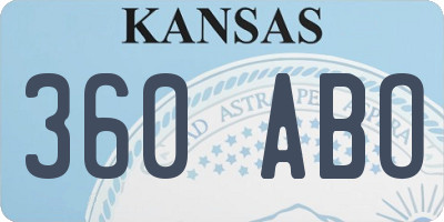 KS license plate 360ABO
