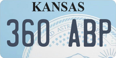 KS license plate 360ABP