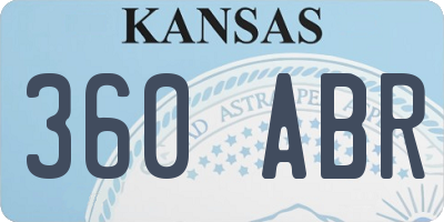 KS license plate 360ABR