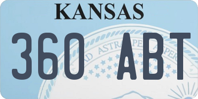 KS license plate 360ABT