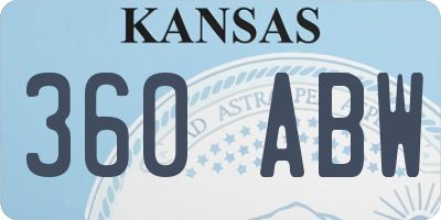 KS license plate 360ABW
